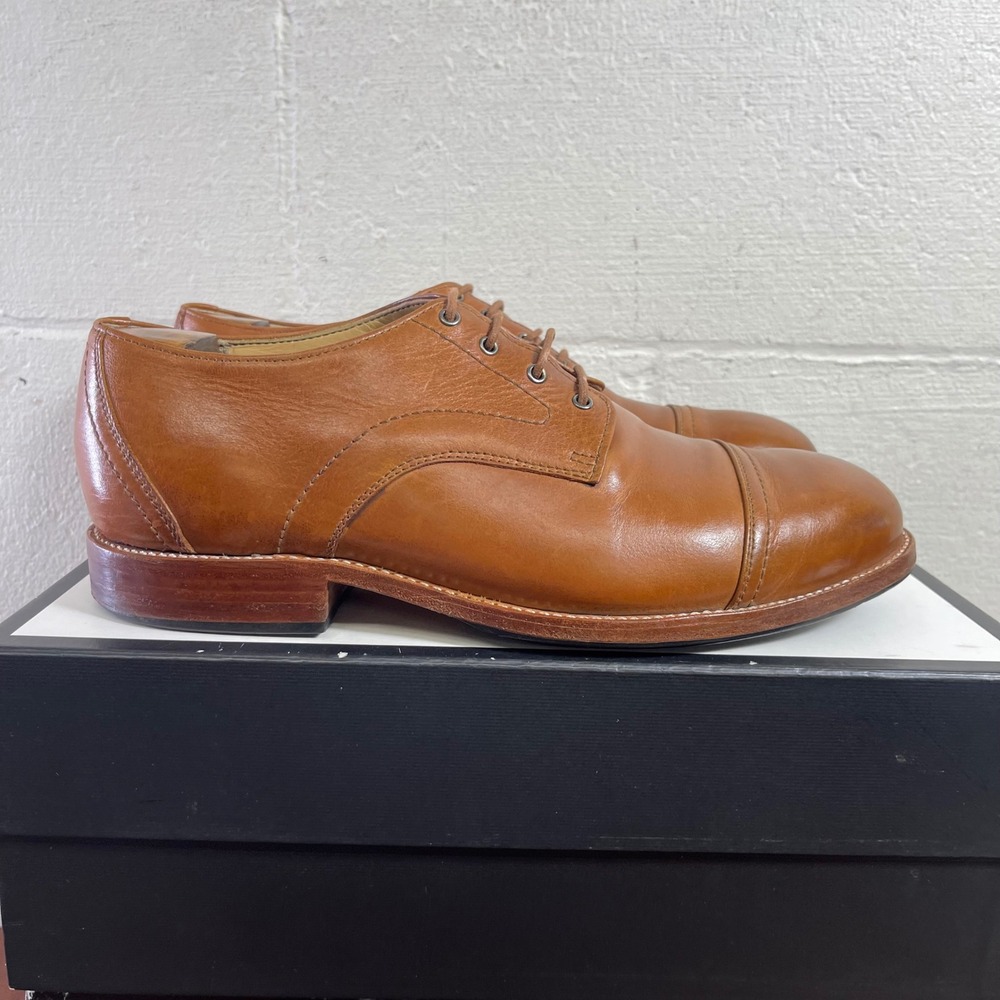 Adelante Men's Brown Leather Cap‎ Toe Oxford Dress Shoes Lace Up Size 11 EE